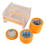 Kit 5 Masking Tape Com Dispenser Porta Fita E Cortador Combo