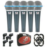 Kit 5 Microfones Dinâmicos Arcano Osme-8