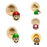 Kit 5 Moldes De Silicone Silicone Super Mario Bros 