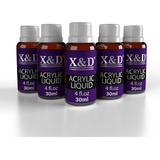 Kit 5 Monomer Acrílico Lento Porcelana Manicure 30ml Xed