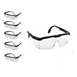 Kit 5 Óculos De Proteção E Segurança Ajustável Incolor Epi 