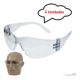 Kit 5 Oculos Protecao Seguranca Epi Croma Incolor