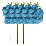 Kit 5 Orquídea Artificial Arranjo Azul