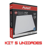 Kit 5 Painel Led 24w Sobrepor