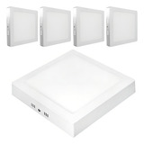 Kit 5 Painel Plafon Led 24w 25w Quadrado Sobrepor Bivolt