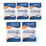 Kit 5 Papel Toalha Interfolha Luxo 100% Celulose