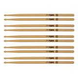 Kit 5 Pares Baqueta Pro Fire Spanking 5b Ponta De Madeira