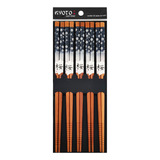 Kit 5 Pares Hashi Bambu Flor Kyoto Palitos Japoneses Sushi