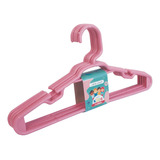 Kit 5 Pçs Cabide Infantil Rosa 28x14cm Reforçado