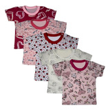 Kit 5 Pçs Camiseta Infantil Bichos