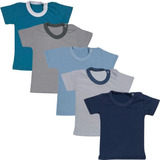 Kit 5 Pçs Camiseta Regata Infantil