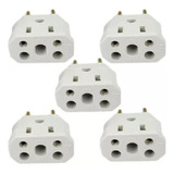 Kit 5 Pcs Plug Adaptador De Tomada Pino Grosso Para Tomada