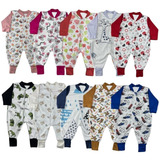 Kit 5 Peças Macacão Bebe Plush Veludo Macio Menino E Menina
