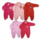 Kit 5 Peças Macacão De Bebê Básico Plush Promoção Barato