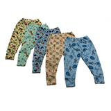 Kit 5 Peças Mijão Menino Estampado Liso Algodão Calça Bebê