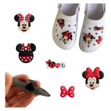 Kit 5 Pins Bottons Emborrachados Para Crocs Minnie Disney