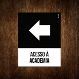 Kit 5 Placa Sinalização Ícone - Acesso À Academia Esquerda