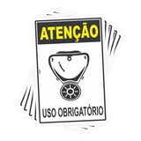 Kit 5 Placas Epi Uso Obrigatório Máscara Atenção Gás Toxico