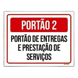 Kit 5 Placas Portão 2 Portão Entregas Prestação Serviços