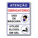 Kit 5 Placas Uso De Máscara E Álcool Gel 18cm X 25cm