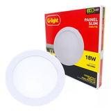 Kit 5 Plafon Painel Embutir Redondo 18w 3000k Luz Quente