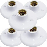 Kit 5 Plafons Simples Suporte Lâmpadas Bocal Cerâmico E27