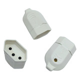 Kit 5 Plugs Tomada Fêmea Branco 10a Pino Extenção Atacado