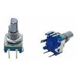 Kit 5 Potenciometro Rotativo Encoder 15mm Ec11 C/ Chave