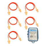 Kit 5 Protetor Auricular Ouvido Plug Silicone Com Capa Epi