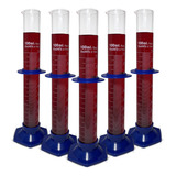 Kit 5 Proveta Graduada De Vidro 100ml Base Em Polipropileno