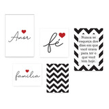 Kit 5 Quadros Decorativos Amor Família Quarto Sala 012ktpl