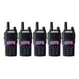 Kit 5 Rádio Ht Comunicador Baofeng Dual Band Uv82 Rádio Fm