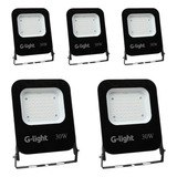 Kit 5 Refletor Led 30w 6500k 12v-24v Trailer E Food Truck