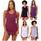 Kit 5 Regatas Longline Feminina Mxd Conceito Cores Lisas Fit