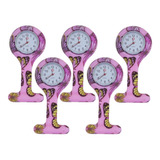 Kit 5 Relogio Lapela Jaleco Bolso Silicone Enfermagem Oferta