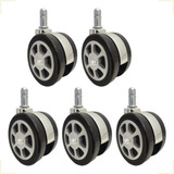 Kit 5 Rodinha Cadeira Gamer 60mm Pu Anti Risco Premium