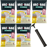 Kit 5 Saco Vácuo Vac Bag Ordene Médio 45x65 Protetor + Bomba