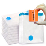 Kit 5 Sacos A Vácuo 60x80cm Organizador De Roupa Para Viagem + Bomba Infladora