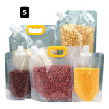 Kit 5 Sacos P/ Armazenar Grãos Arroz Feijão Alimentos Cor 2 De 1 L+ 1 De 1,5 L+ 1 De 2,5 L E 1 De 5 L