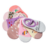 Kit 5 Sapatilha Menina Antiderrapante Infantil Meia Algodão