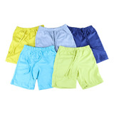 Kit 5 Shorts Bermuda Malha Bebê Menino Menina 100% Algodão