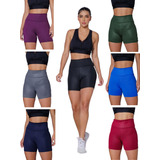 Kit 5 Shorts Feminino Meia Coxa 3d Roupa De Academia Fitness