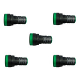 Kit 5 Sinaleiros Verde 220v 22mm Ad16-22ds Teluz