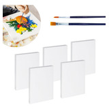 Kit 5 Telas De Pintura 22x16 Algodão Pintura Arte + Pinceis