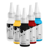 Kit 5 Tintas Tatuagem Cores Primárias Electric 15ml Tattoo
