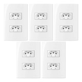 Kit 5 Tomada Dupla 10 Amperes Completa Luxuosa 4x2 250v