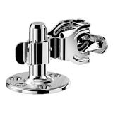 Kit 5 Trava De Piso Fixador Porta Metálico Cromado Soprano