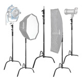 Kit 5 Tripé Iluminação Century C-stand Greika 3,3m Até 30kg