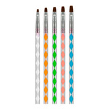 Kit 5 Unidades Pincel Manicure Unhas Gel Leuv Acrigel