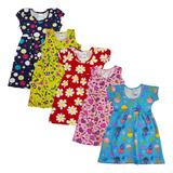 Kit 5 Vestido Infantil Meninas Verão